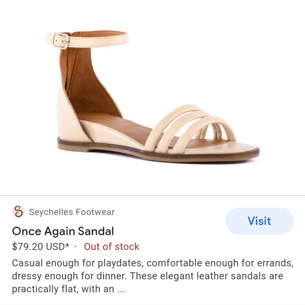 Seychelles Once Again Sandal Cream Sz11